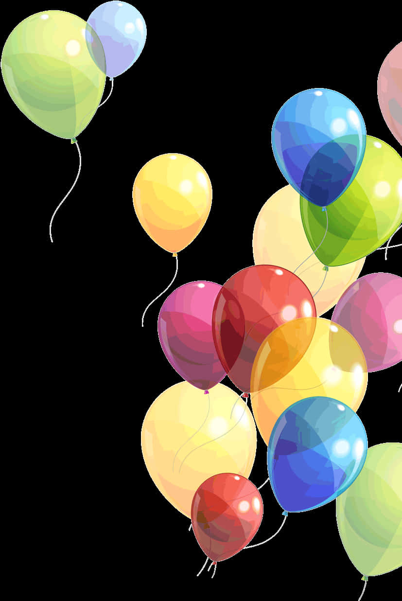 Colorful Balloons Festive Background PNG