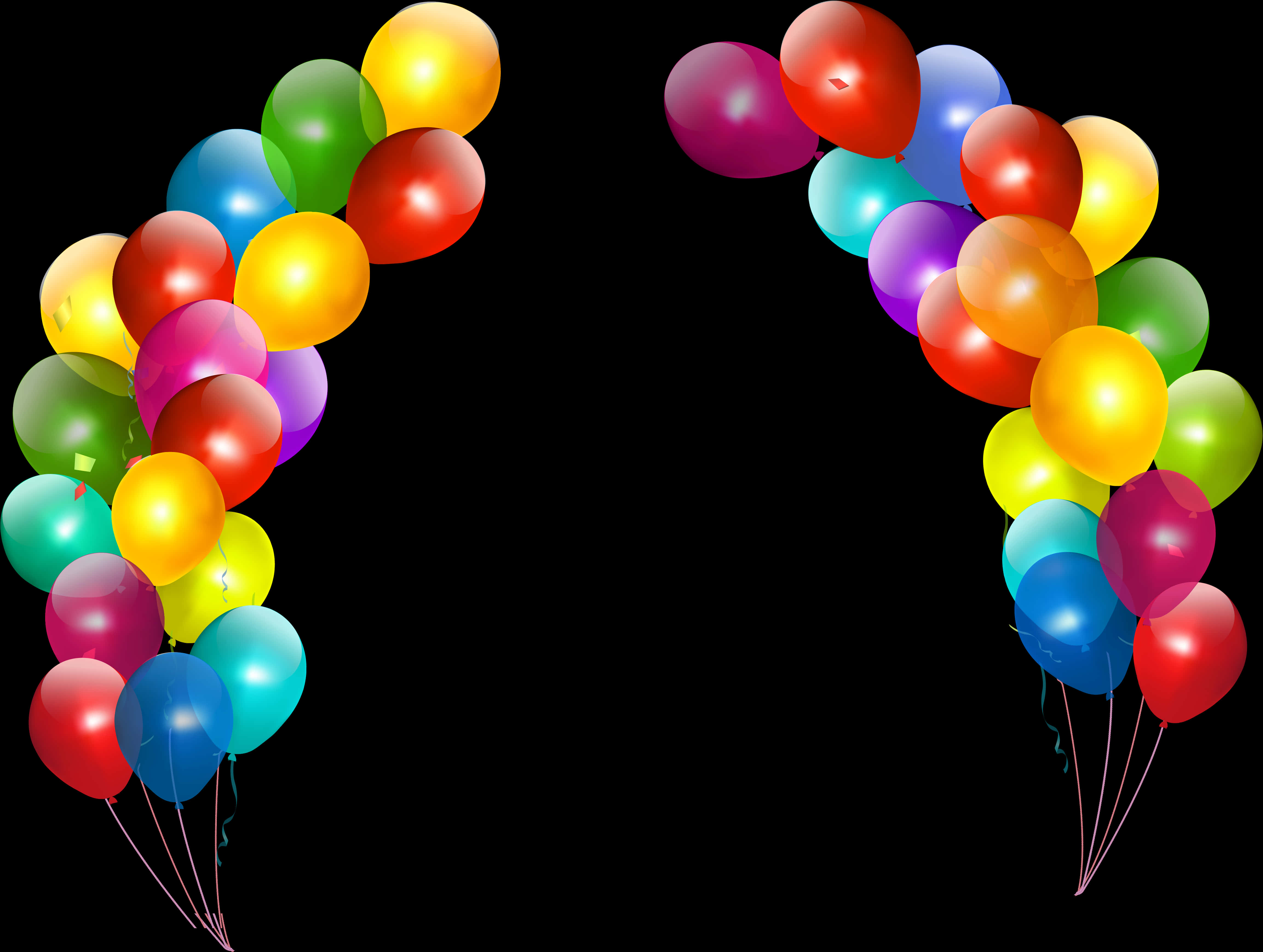 Colorful Balloons Transparent Background PNG