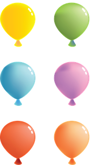 Colorful Balloons Vector Illustration PNG