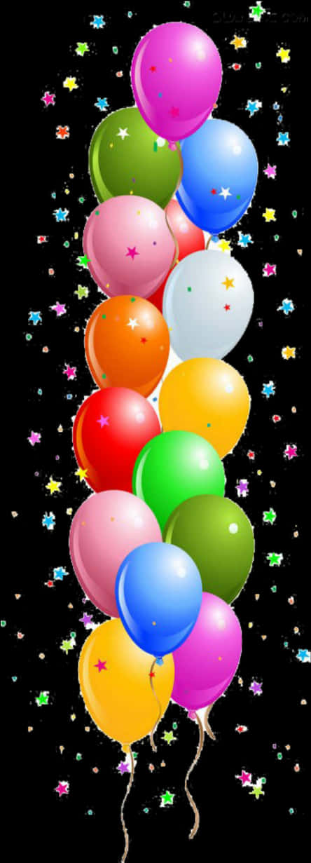 Colorful Balloonsand Confetti PNG