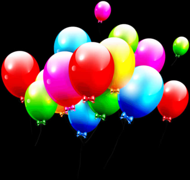 Colorful Balloonson Black Background.jpg PNG