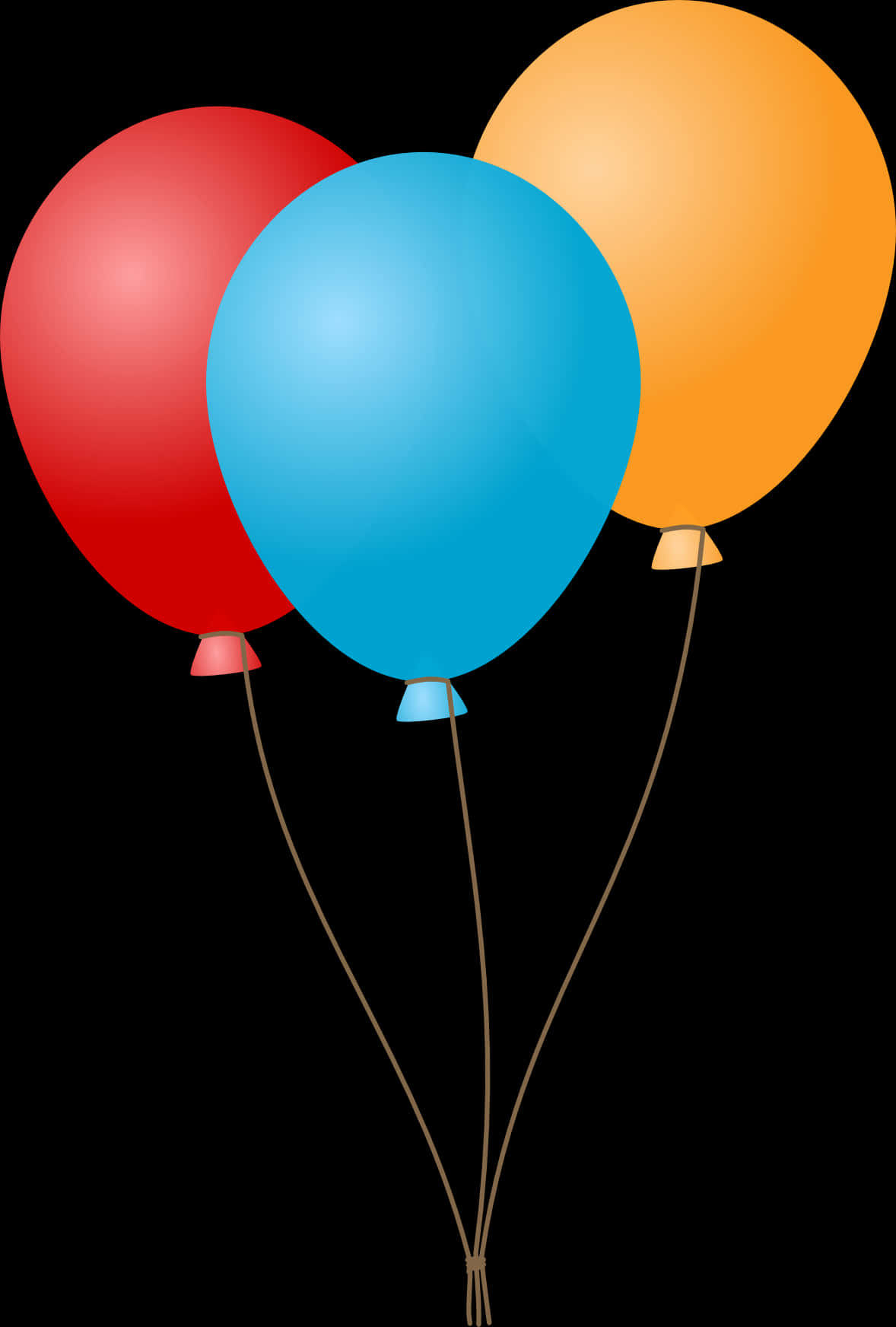 Colorful Balloonson Black Background PNG