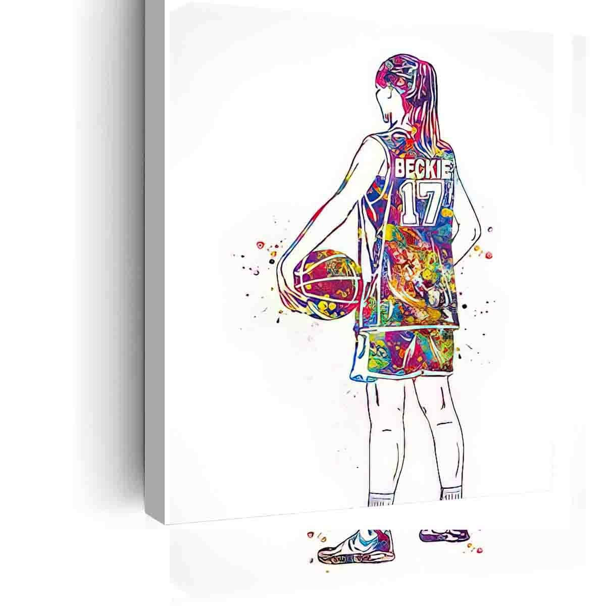 Colorful Basketball Girl Art Wallpaper