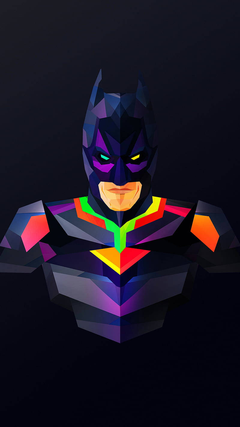 Colorful Batman Arkham iPhone Art Wallpaper
