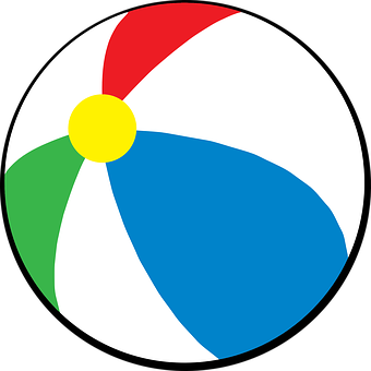 Colorful Beach Ball Graphic PNG