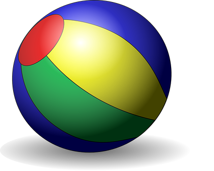 Colorful Beach Ball Illustration PNG