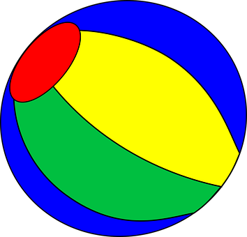 Colorful Beach Ball Illustration PNG