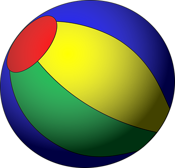 Colorful Beach Ball Illustration PNG
