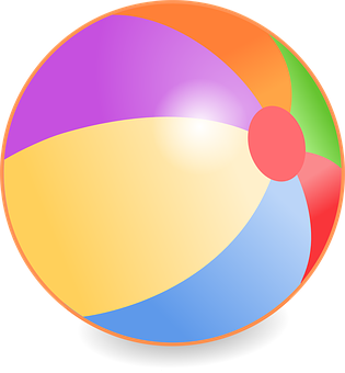 Colorful Beach Ball Illustration PNG