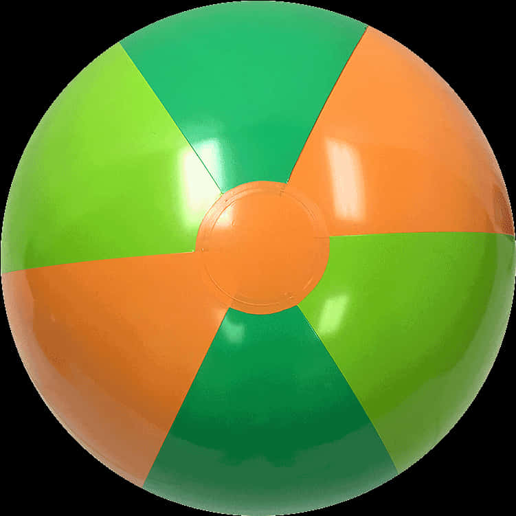 Colorful Beach Ball Isolatedon Black PNG