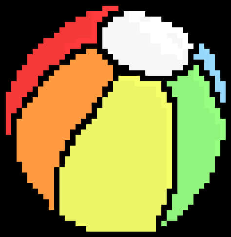 Colorful Beach Ball Pixel Art PNG