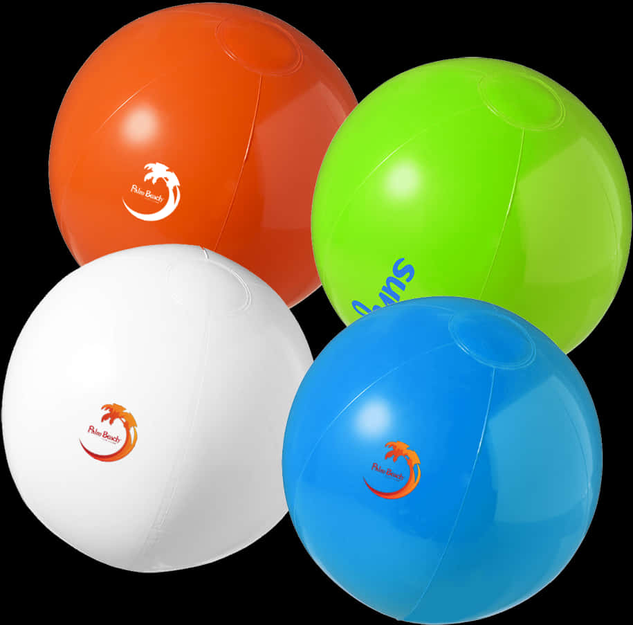 Colorful Beach Balls Collection PNG