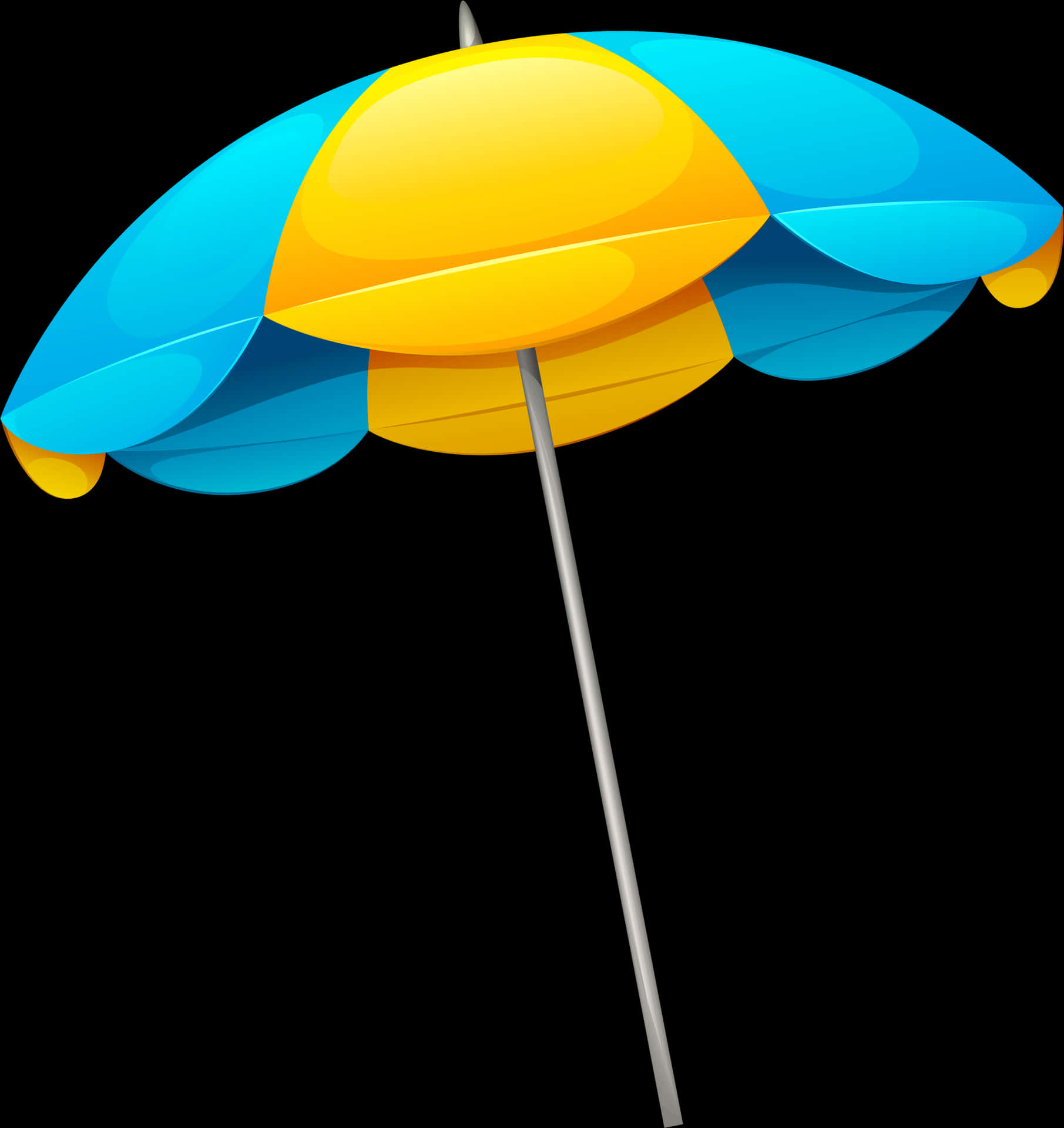 Colorful Beach Umbrella Graphic PNG
