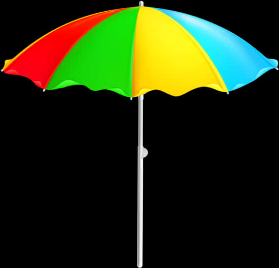 Colorful Beach Umbrella Isolated PNG