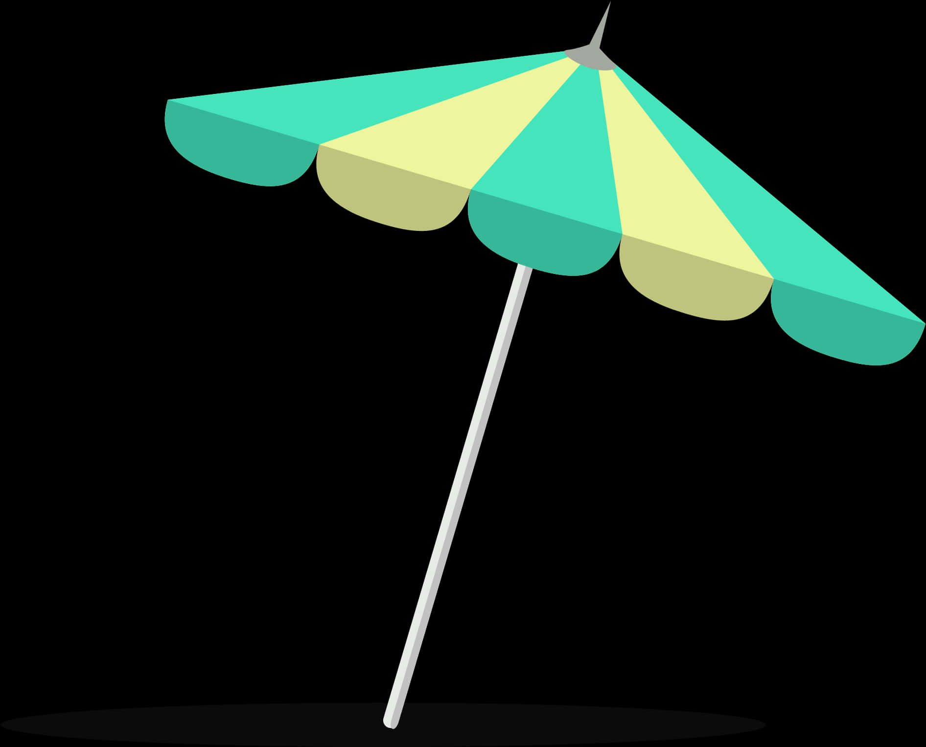 Colorful Beach Umbrella Vector PNG