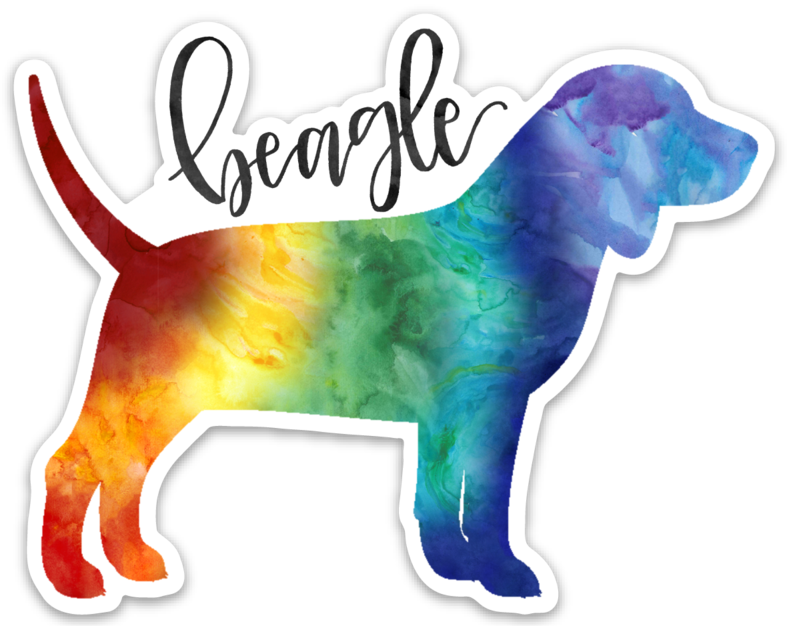Colorful Beagle Silhouette PNG