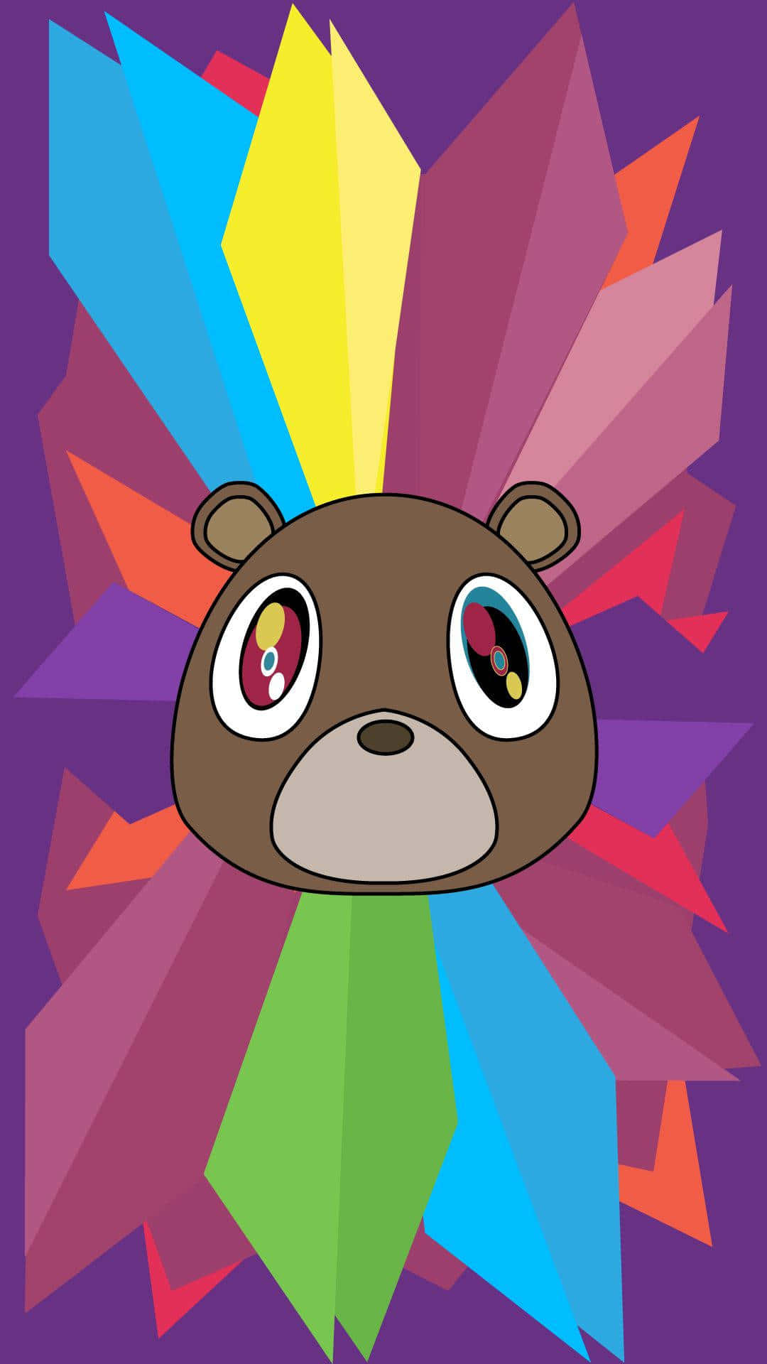 Colorful Bear Head Graphic Wallpaper