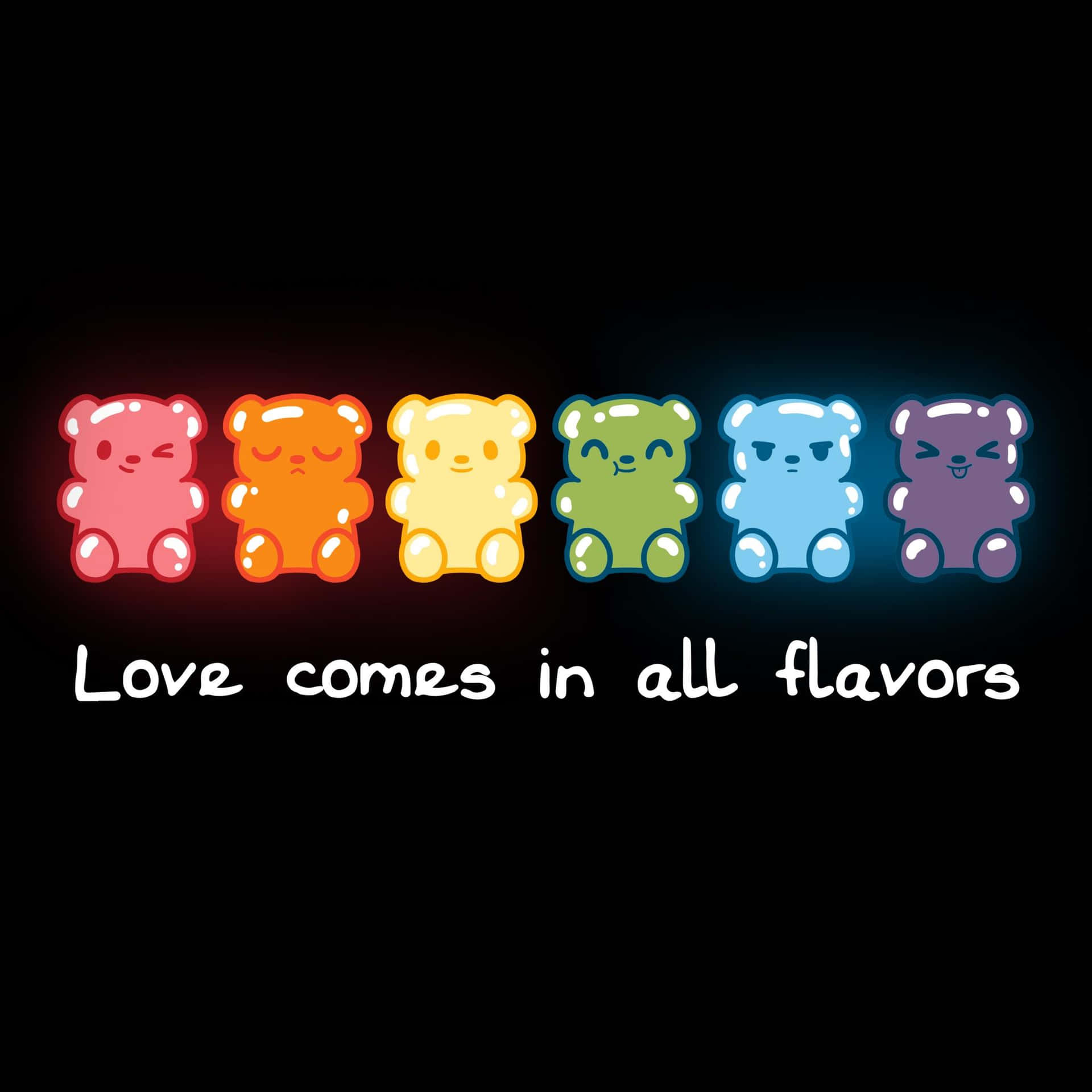 Colorful Bears Love Flavors Wallpaper