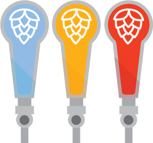 Colorful Beer Tap Handles PNG