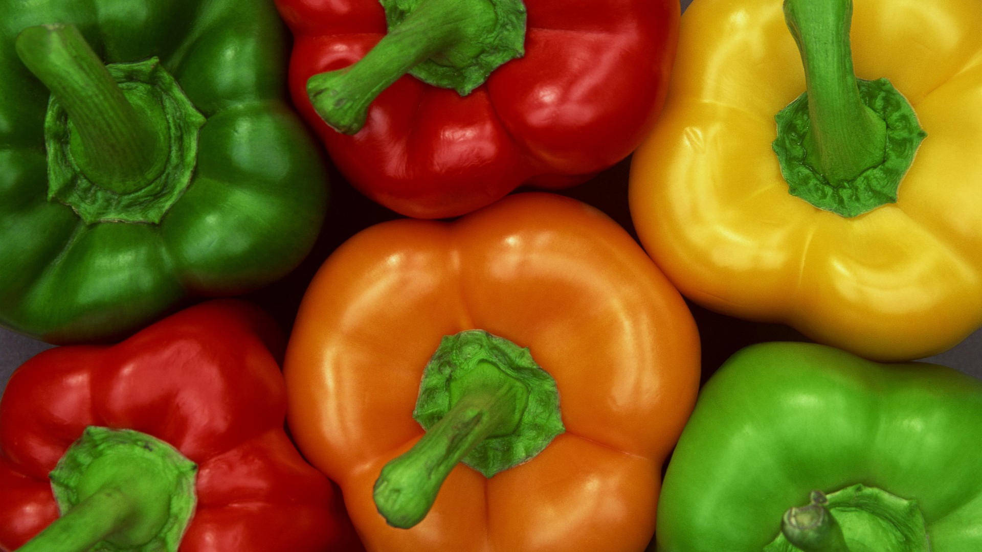 Colorful Bell Pepper Pedicels High Angle Shot Wallpaper