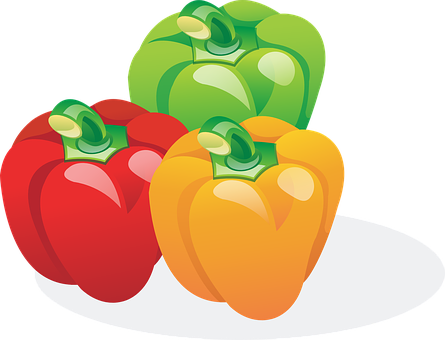 Colorful Bell Peppers Illustration PNG