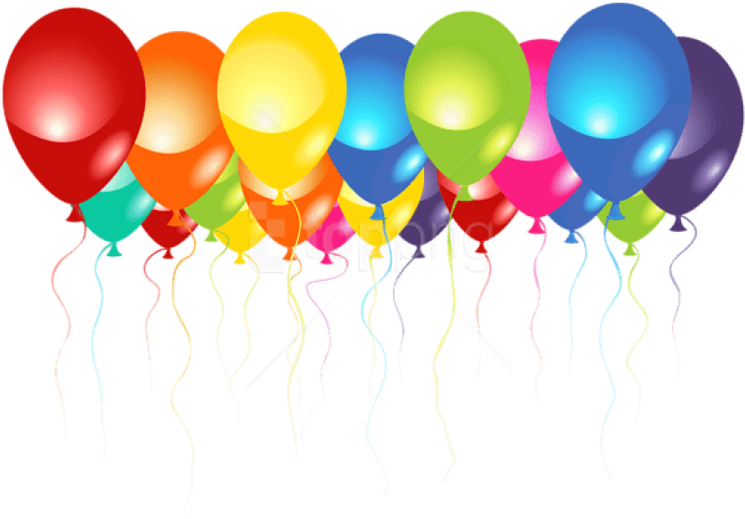Colorful Birthday Balloons Background PNG