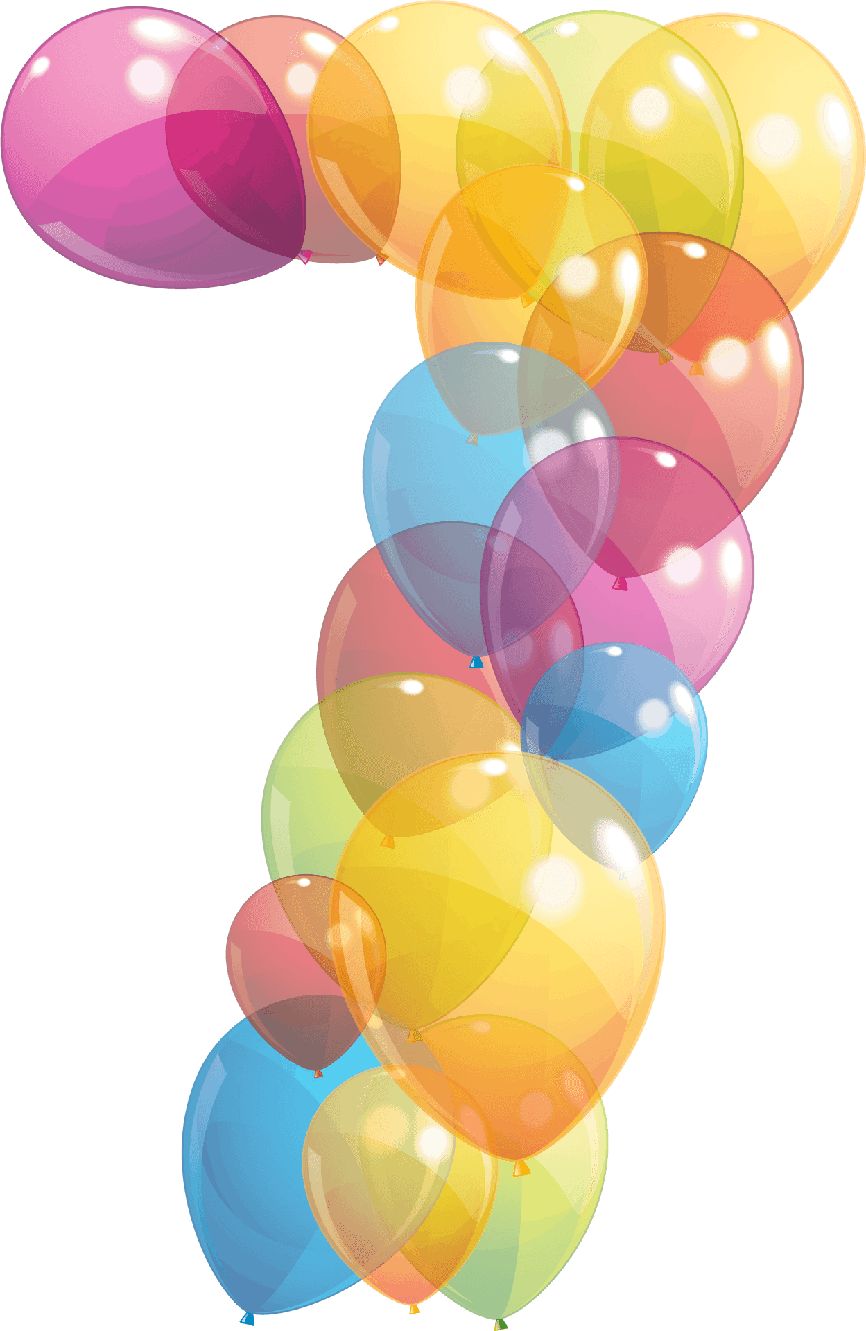 Colorful Birthday Balloons Cluster PNG