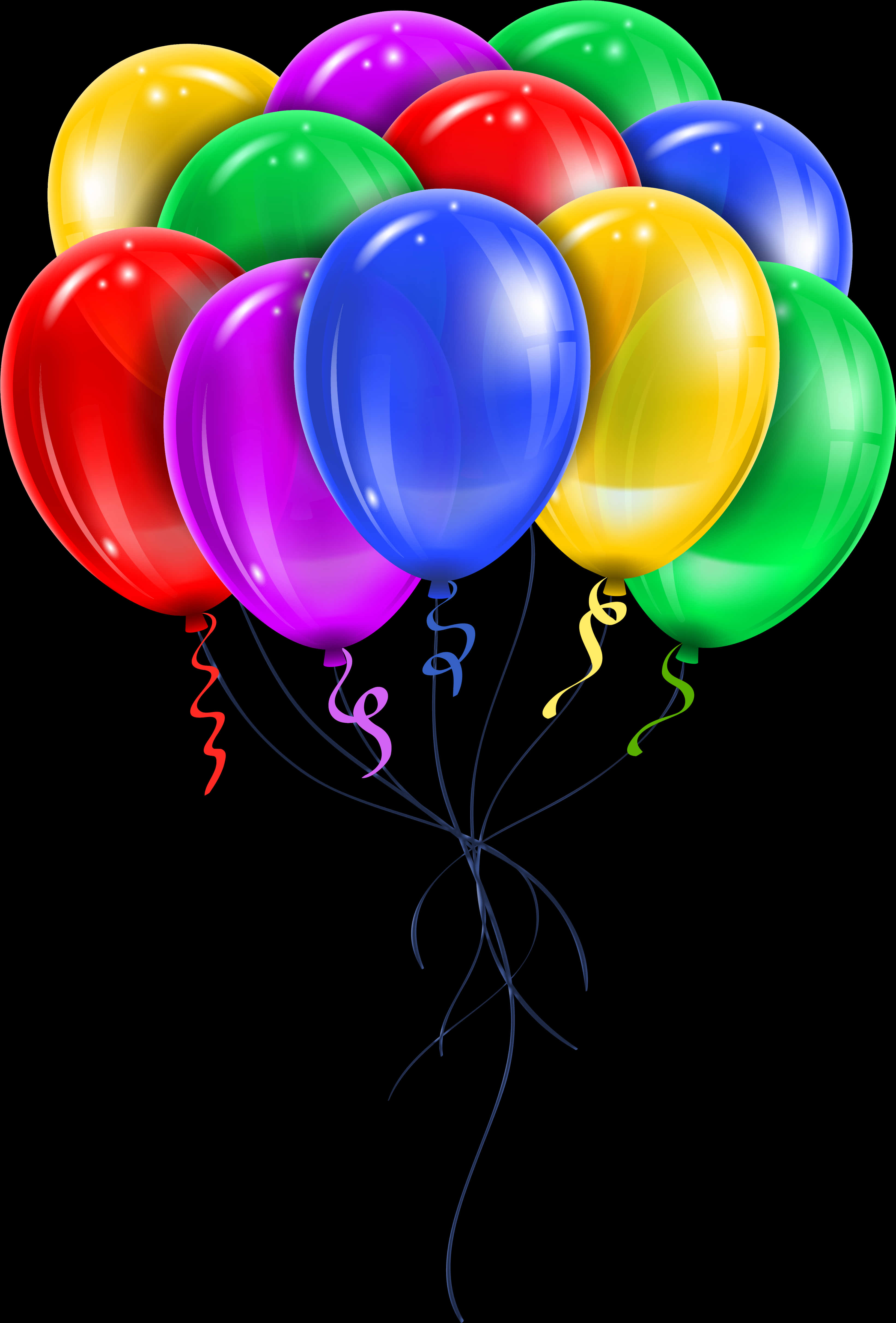 Colorful Birthday Balloons PNG