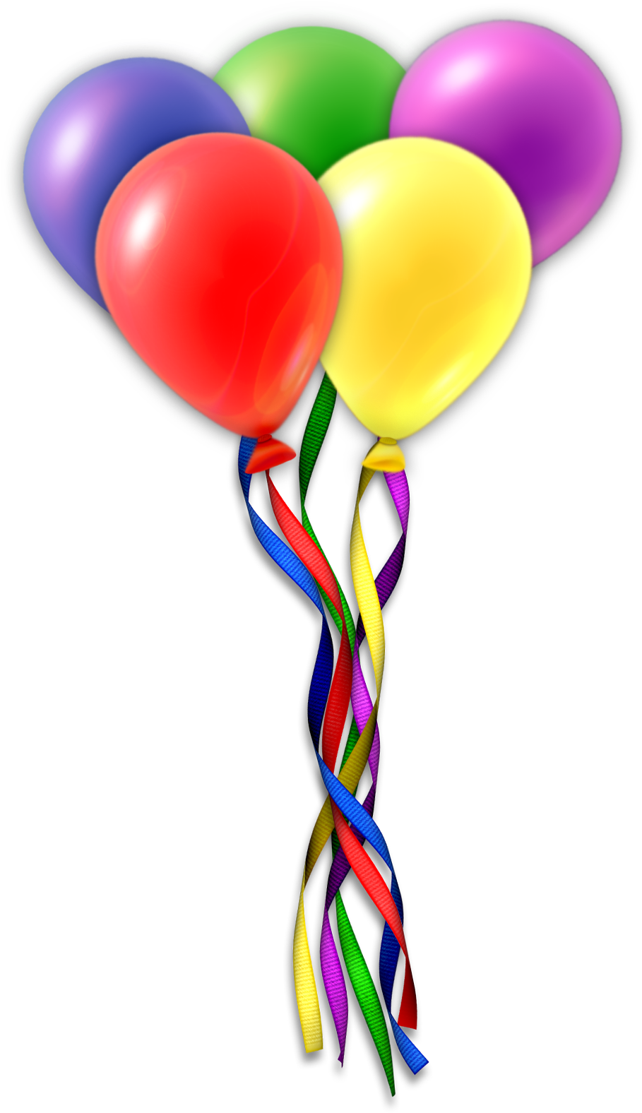 Colorful Birthday Balloons Cluster PNG