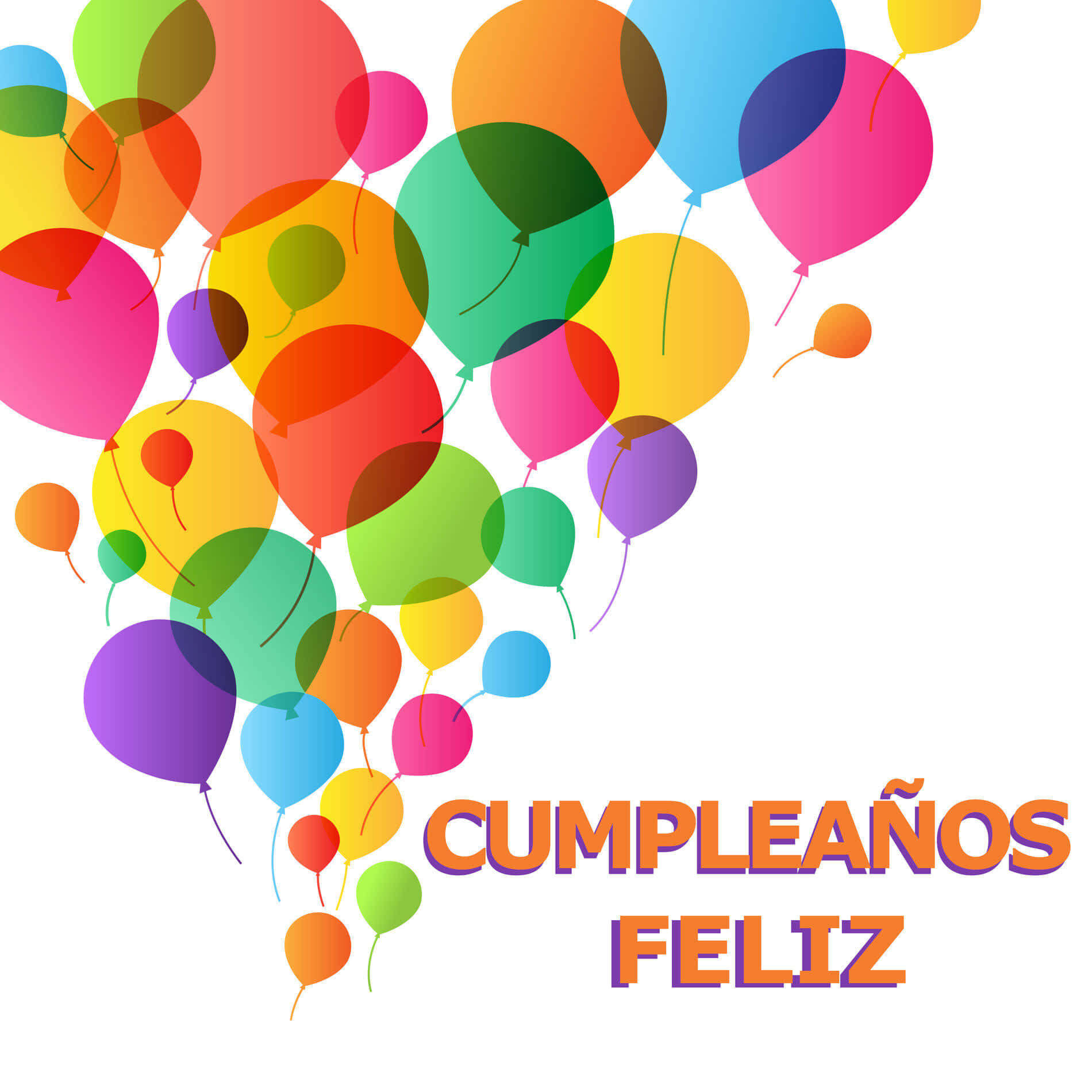 Kleurvolle Verjaardagsballonnen Cumpleanos Feliz Achtergrond