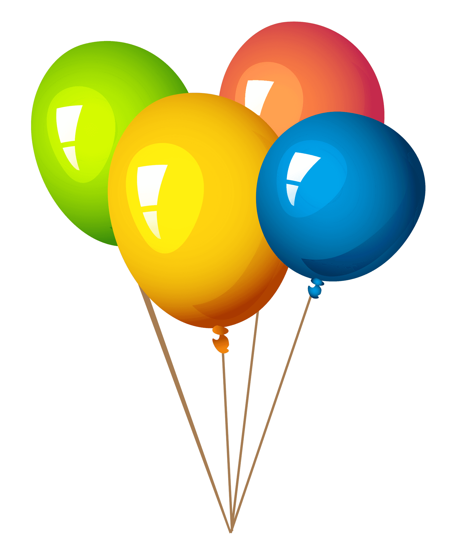 Colorful Birthday Balloons Graphic PNG