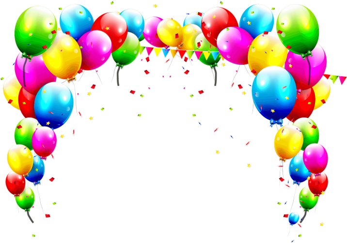 Colorful Birthday Balloons Transparent Background PNG
