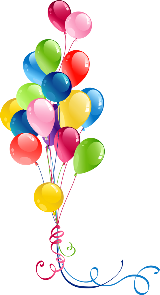 Colorful Birthday Balloons Vector PNG
