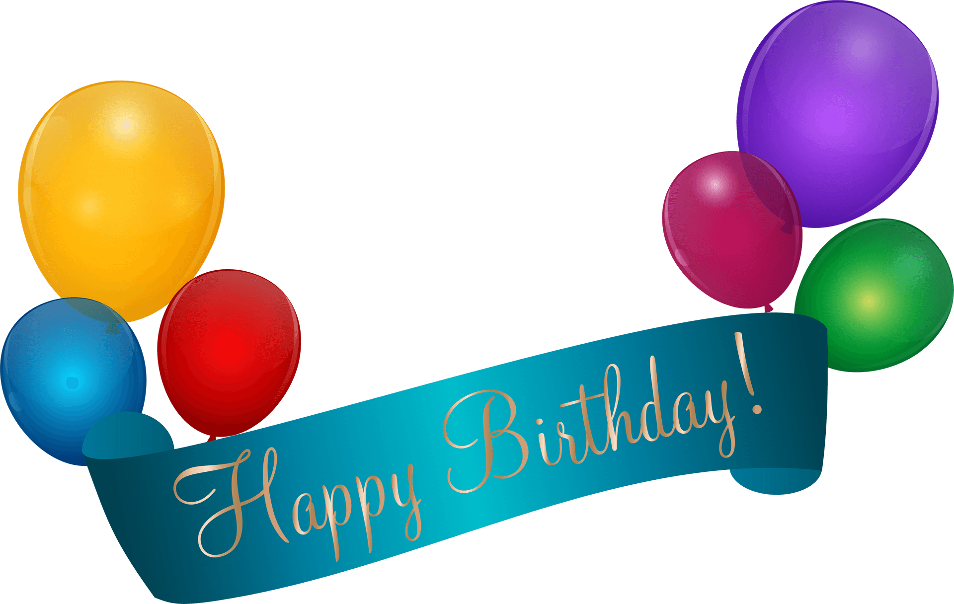 Colorful Birthday Balloonsand Banner PNG