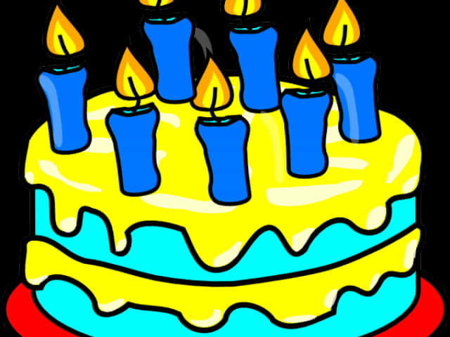 Colorful Birthday Cake Candles Illustration PNG