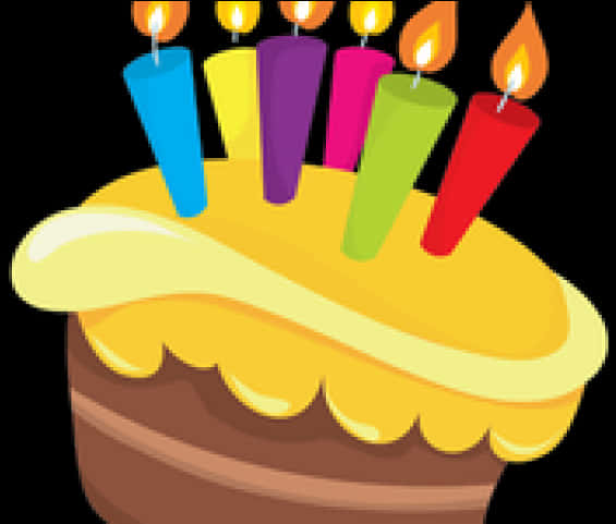 Colorful Birthday Cake Candles PNG