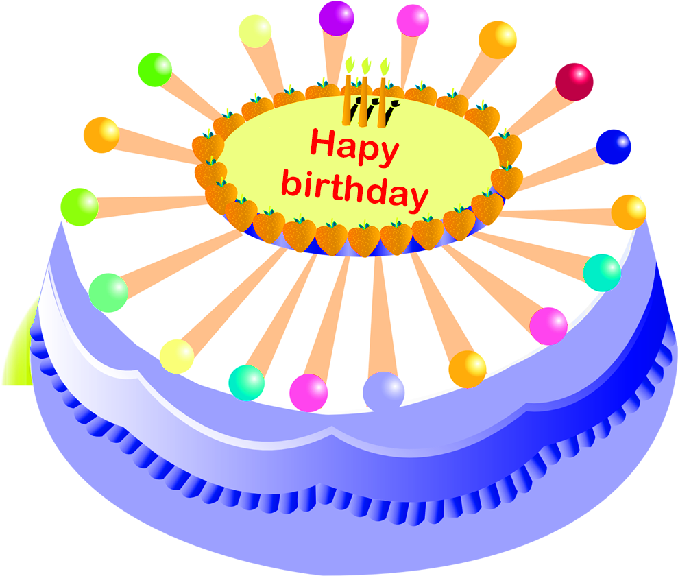 Colorful Birthday Cake Graphic PNG