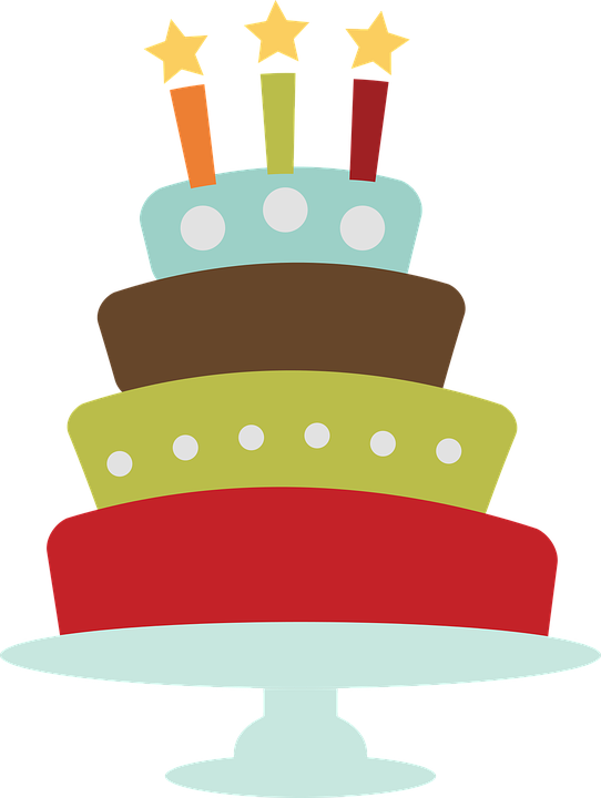 Colorful Birthday Cake Illustration PNG