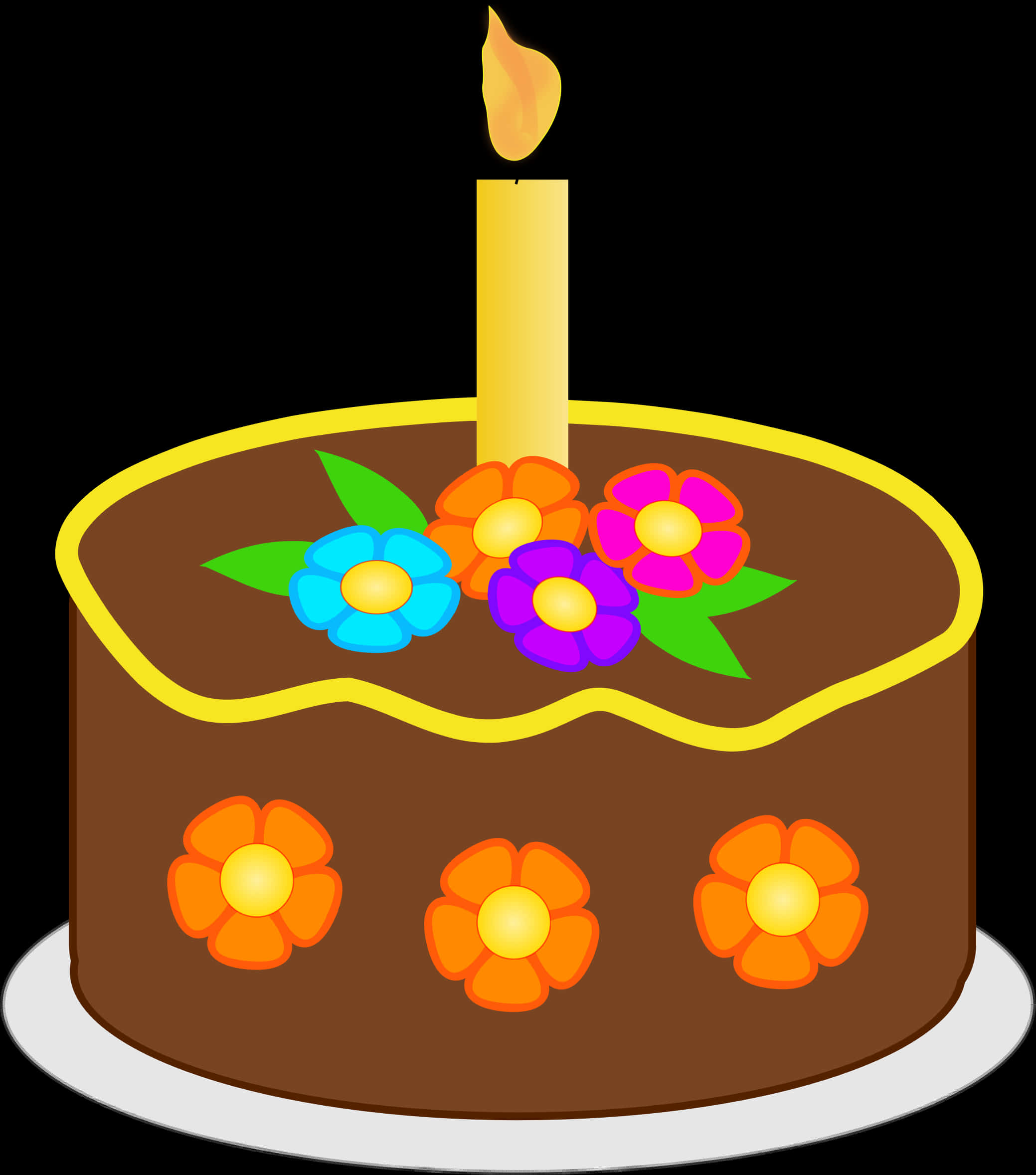 Colorful Birthday Cake Vector PNG