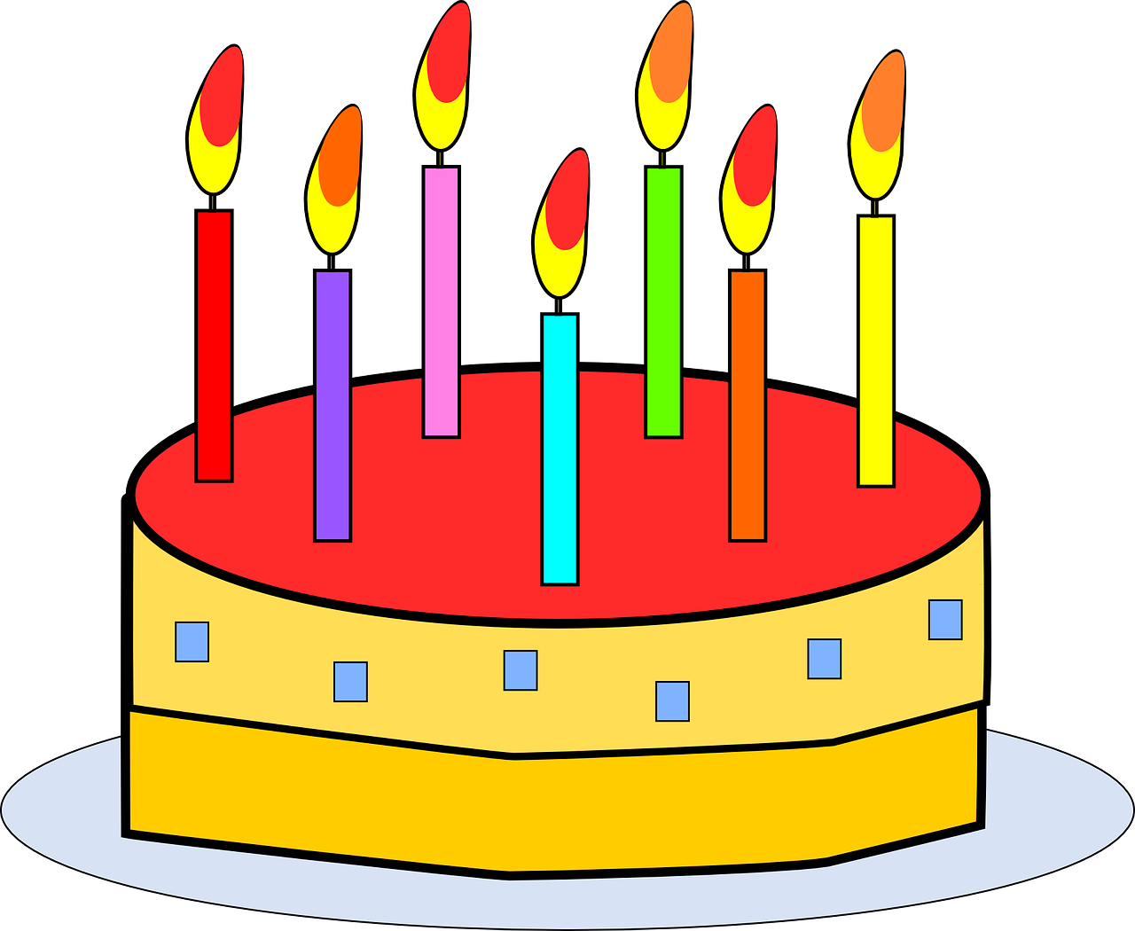 Colorful Birthday Cakewith Candles PNG