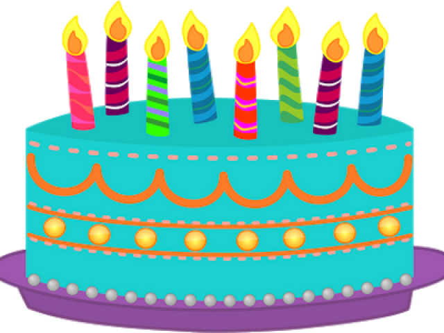 Colorful Birthday Cakewith Candles PNG