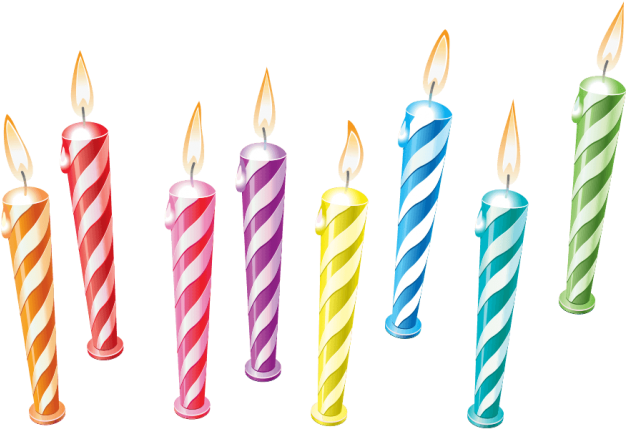 Colorful Birthday Candles Illustration PNG