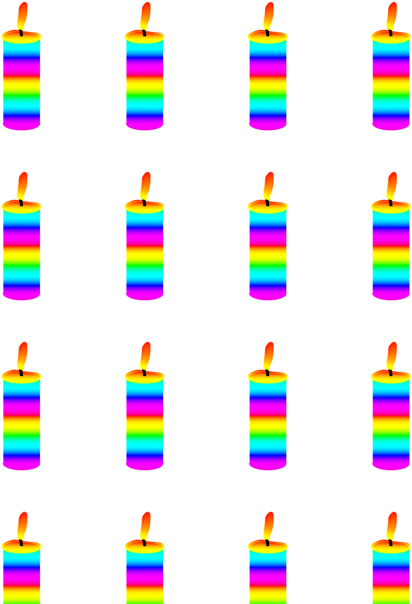 Colorful Birthday Candles Pattern PNG