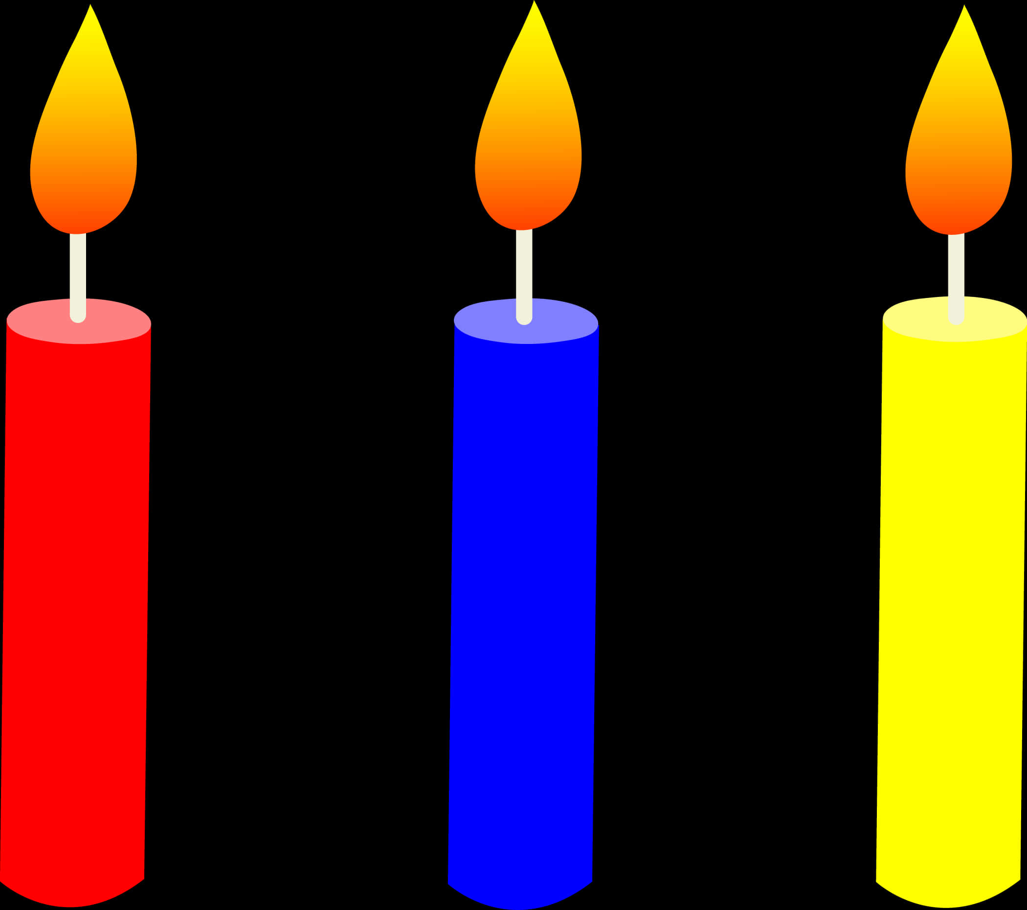 Colorful Birthday Candles PNG