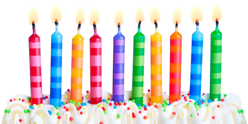Colorful Birthday Candleson Cake PNG