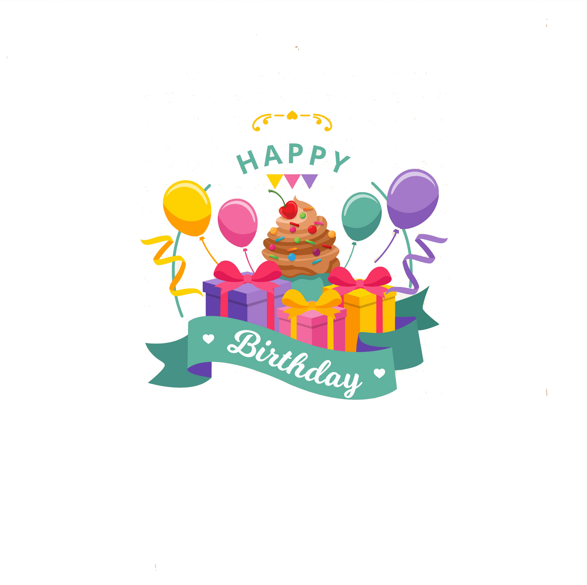Colorful Birthday Celebration Background PNG