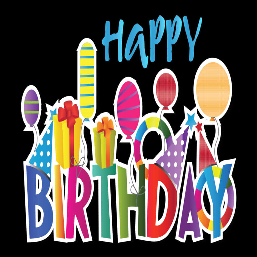 Colorful Birthday Celebration Graphic PNG