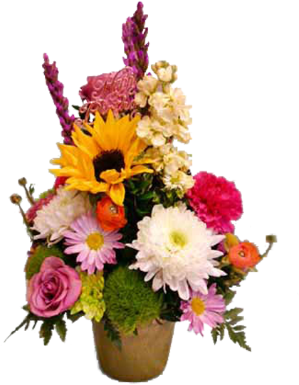 Colorful Birthday Flower Bouquet PNG