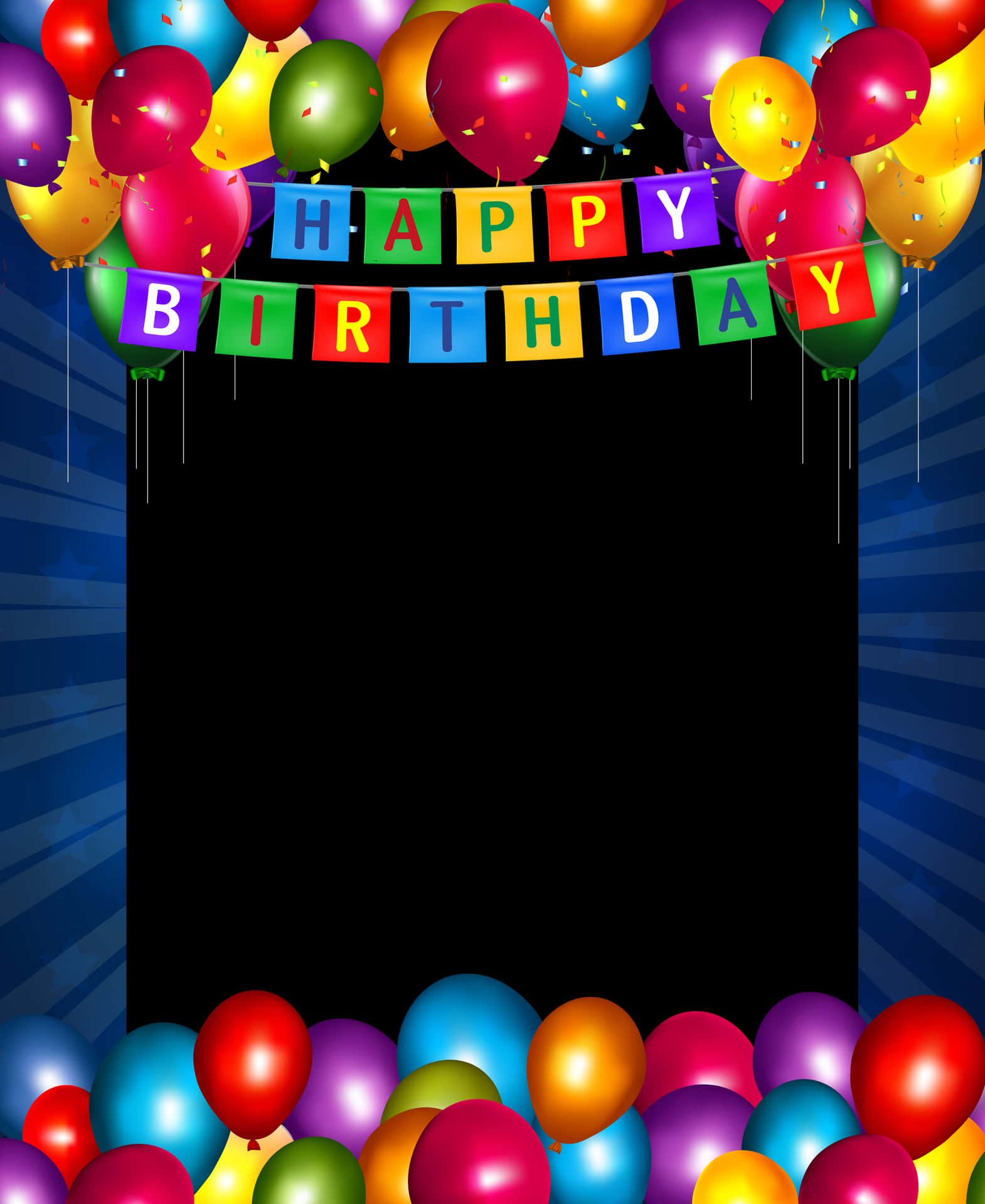 Colorful Birthday Frame PNG