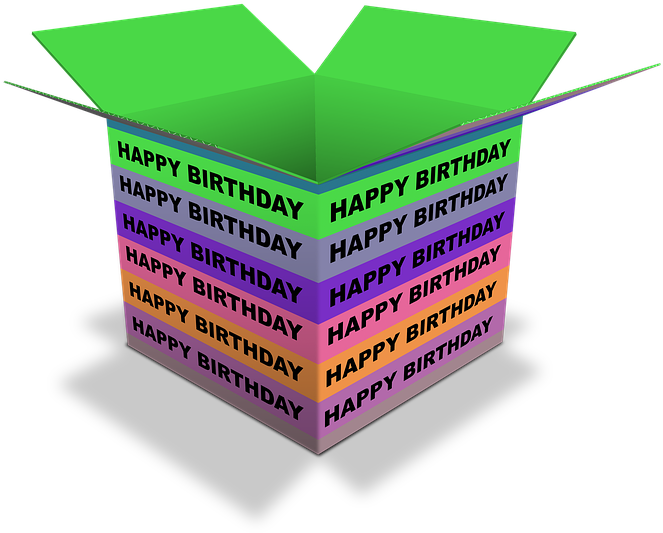 Colorful Birthday Gift Box PNG